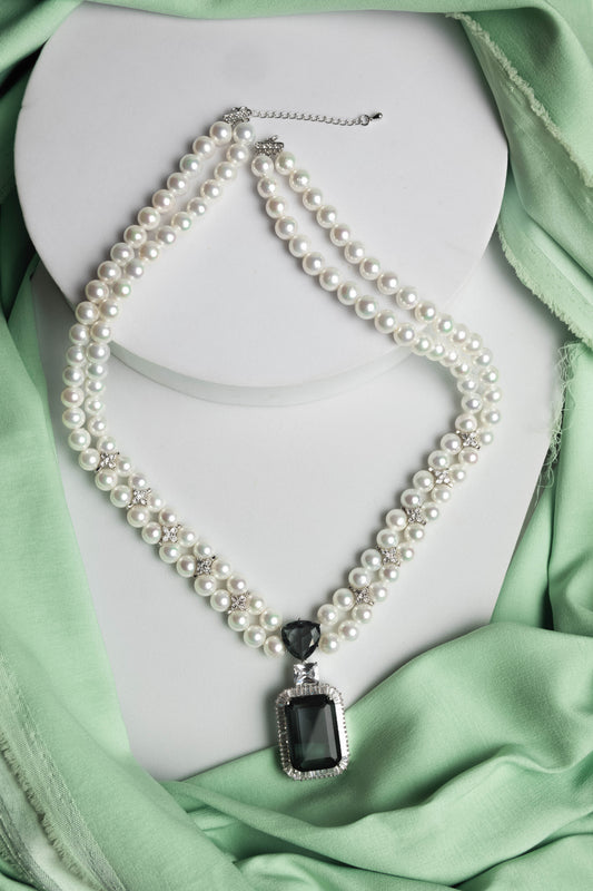 Stellar Smoky Quartz Pearls Necklace
