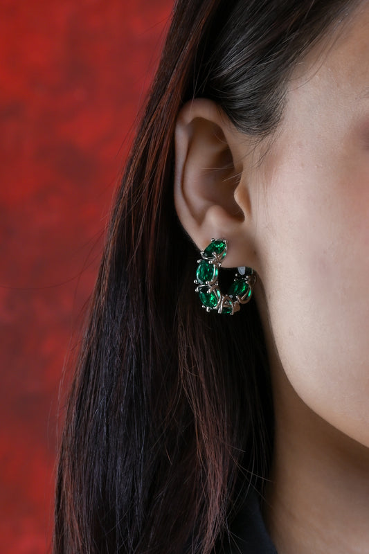 Emerald Silver Rings