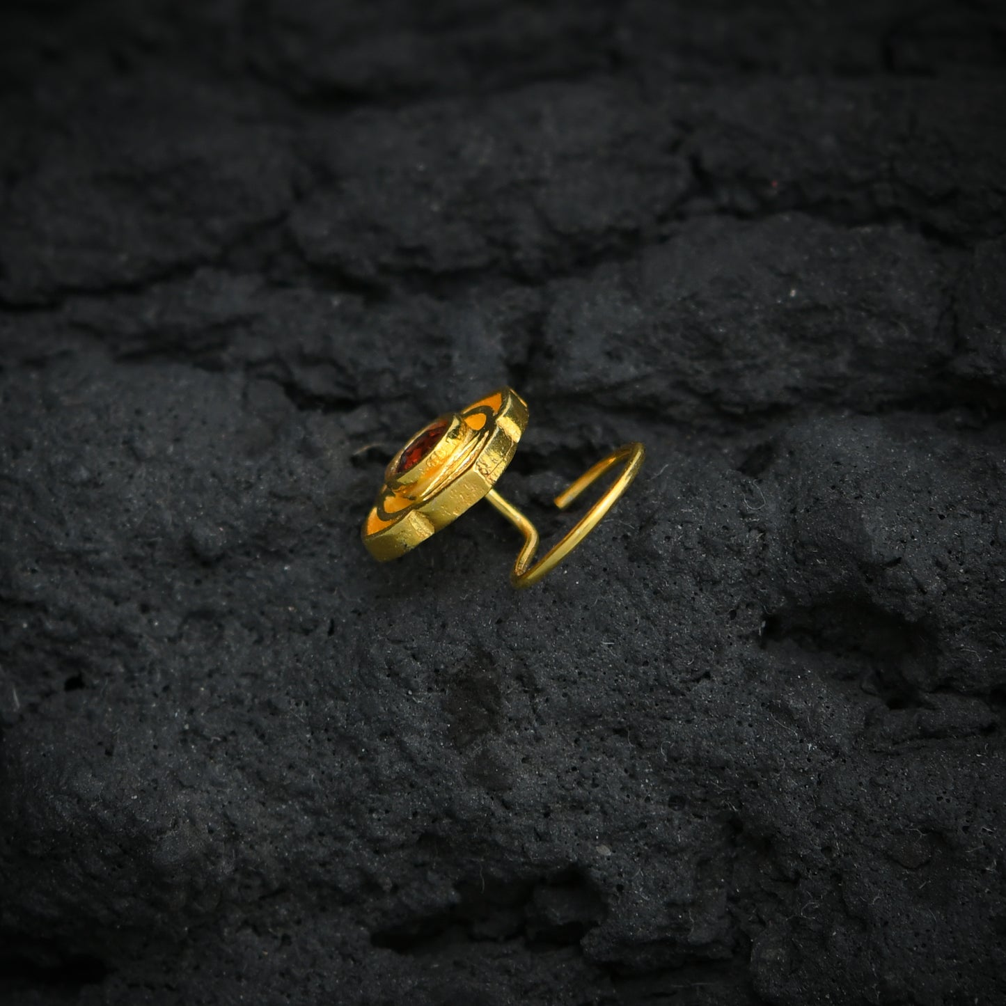 Root Chakra Gold Plated Silver Nose Pin