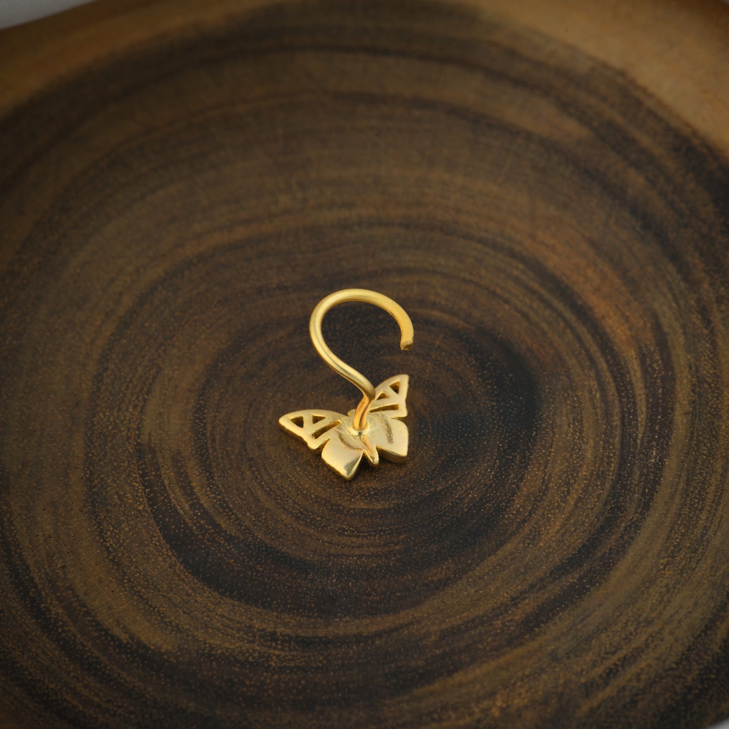 "Adonis Blue" Butterfly Gold Plated Silver Nose Pin