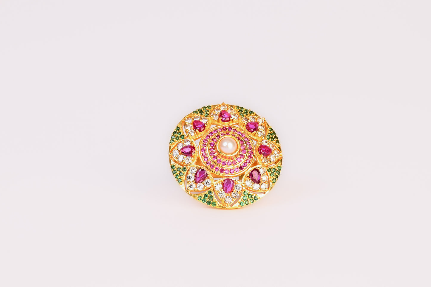 Heera Panna Ornate Ring