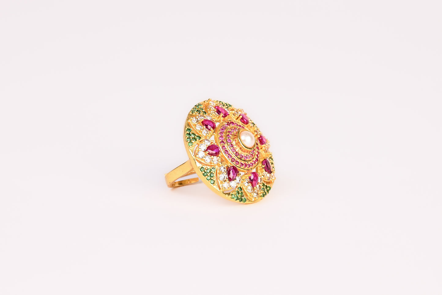 Heera Panna Ornate Ring