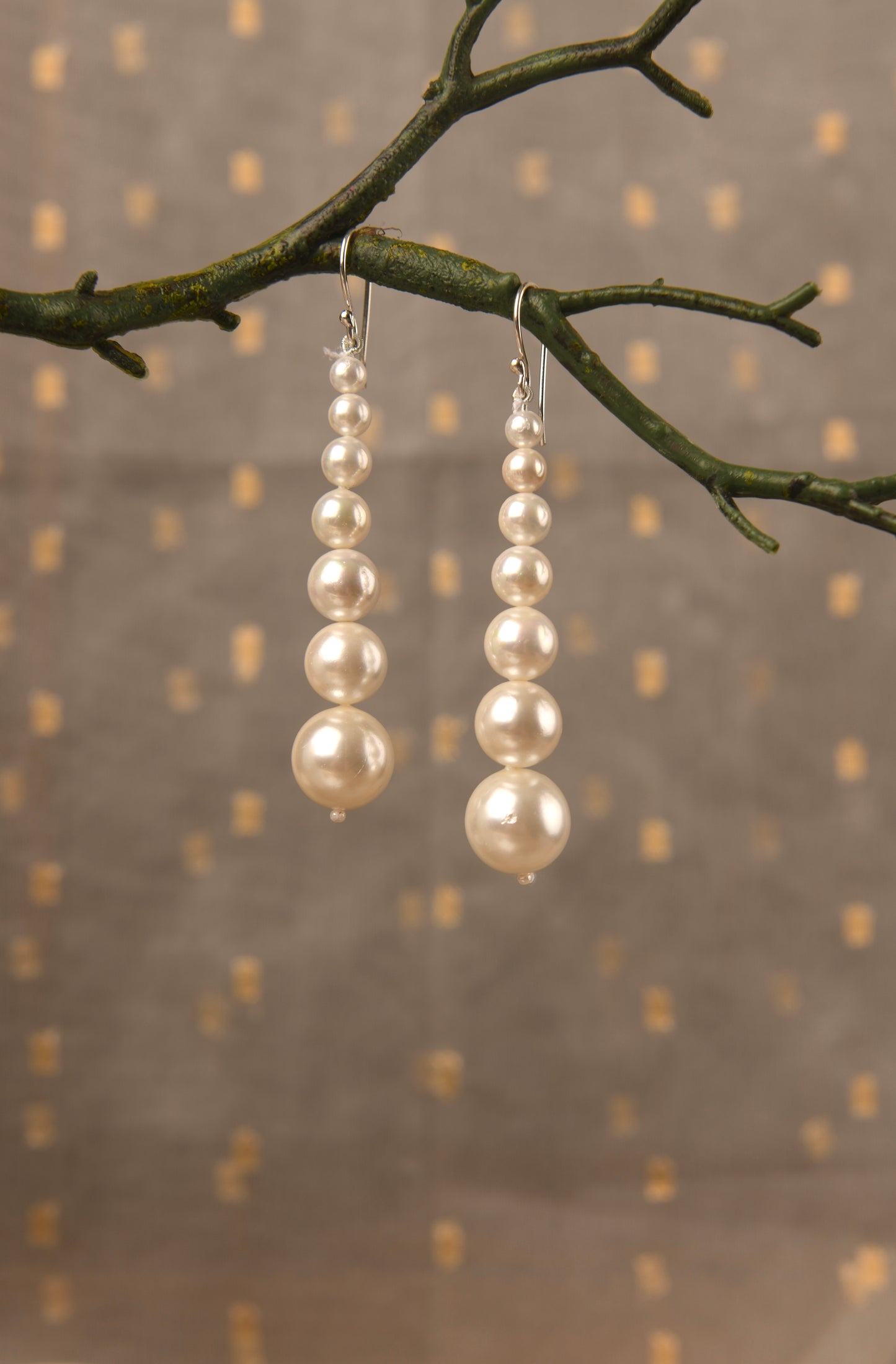 Bold Graduated Pearl Danglers