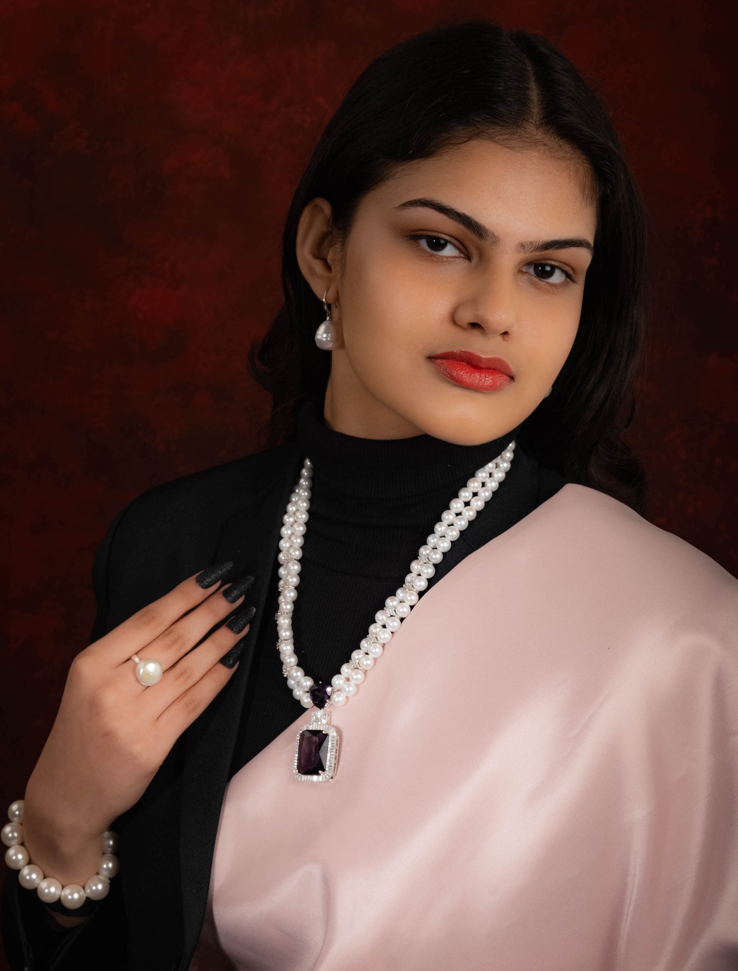 Silver Coin Pearl Ring for Men and Women