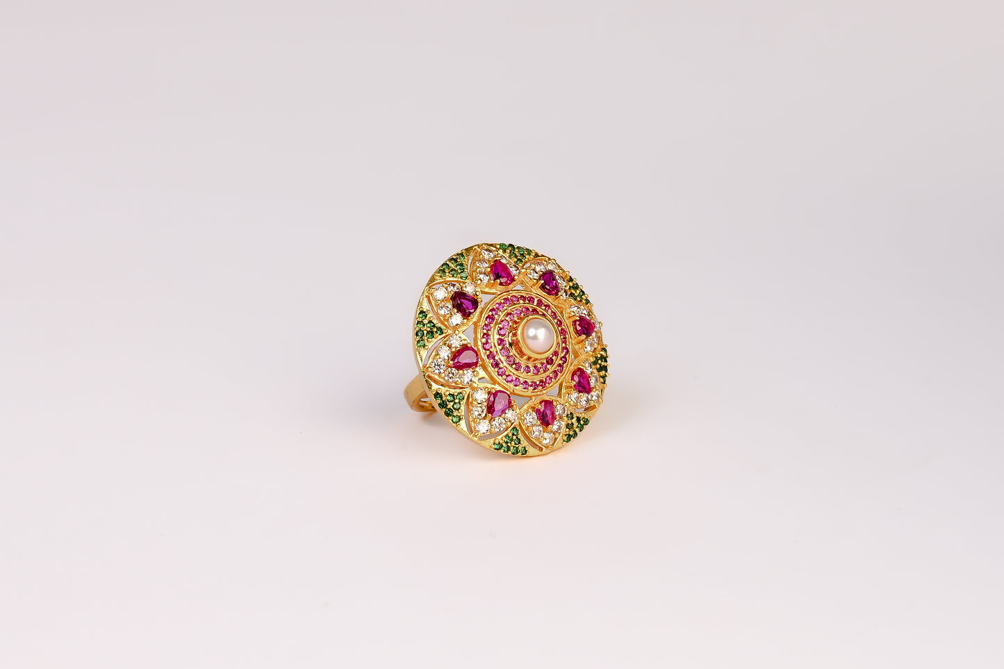 Heera Panna Ornate Ring