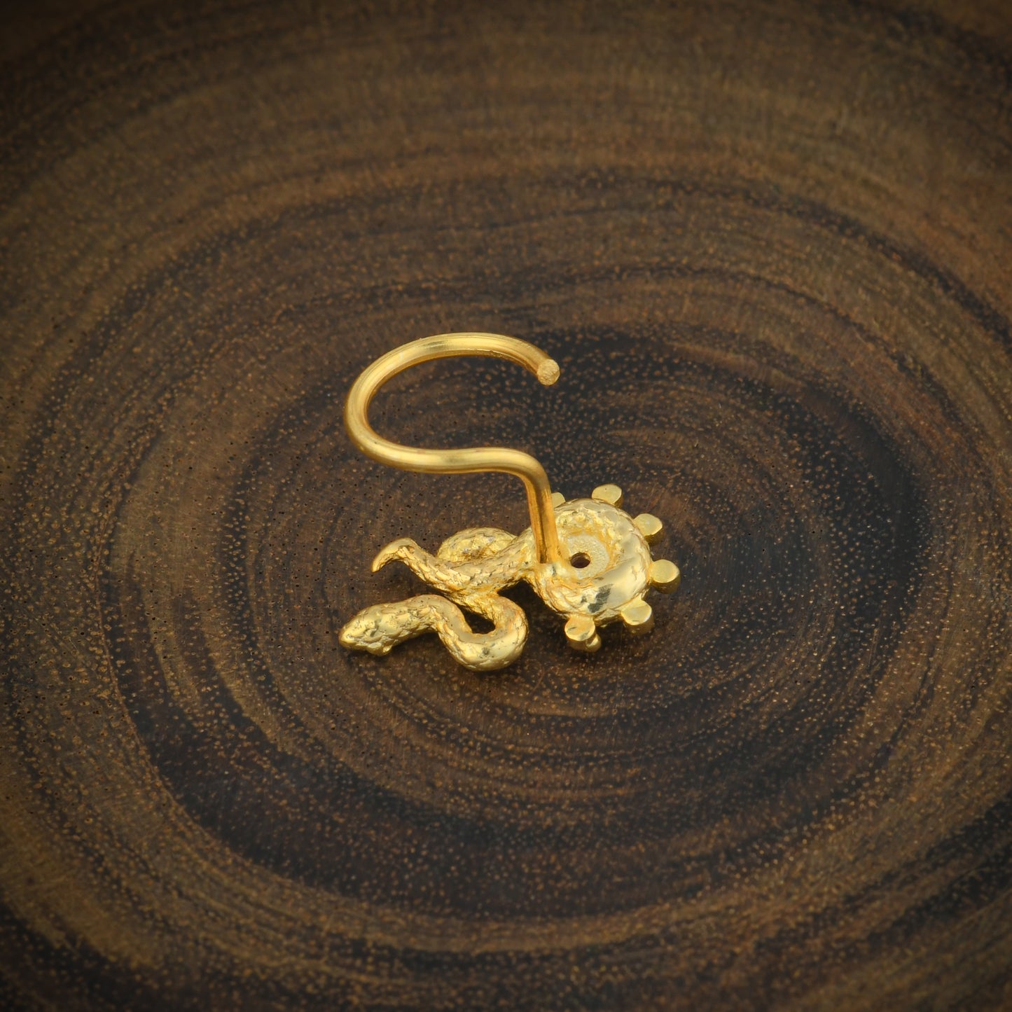 "The Serpent" Gold Plated Silver Nose Pin