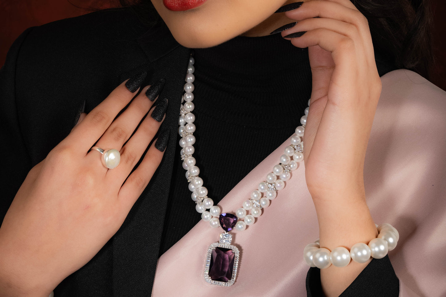 Silver Coin Pearl Ring for Men and Women