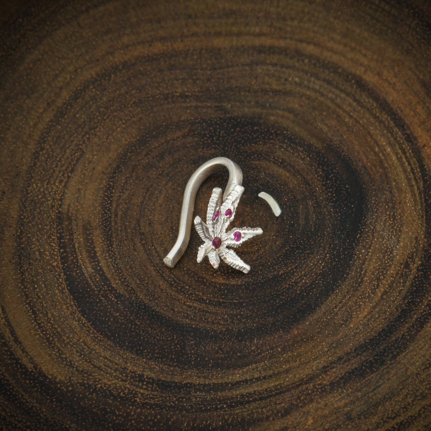 "Cannabis The Weed" Silver Nose Pin