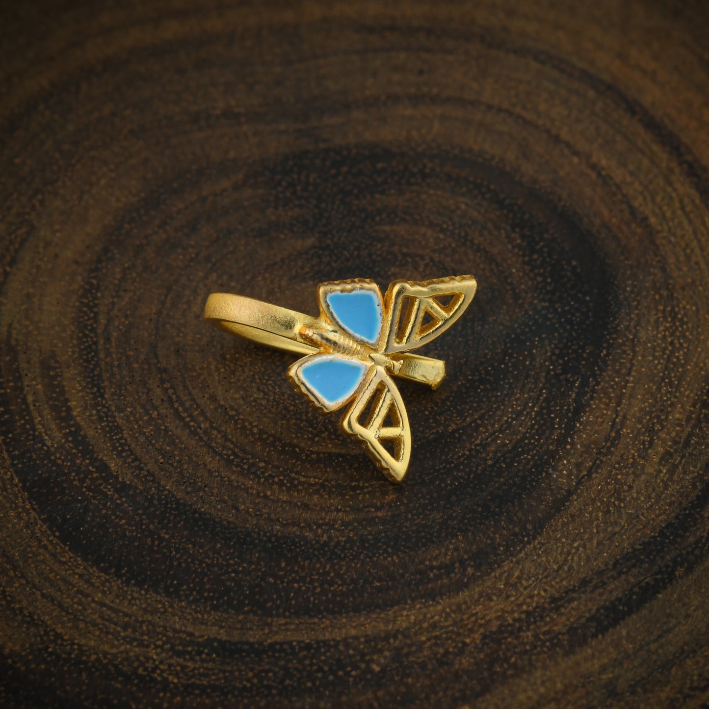 "Adonis Blue" Butterfly Gold Plated Silver Nose Pin