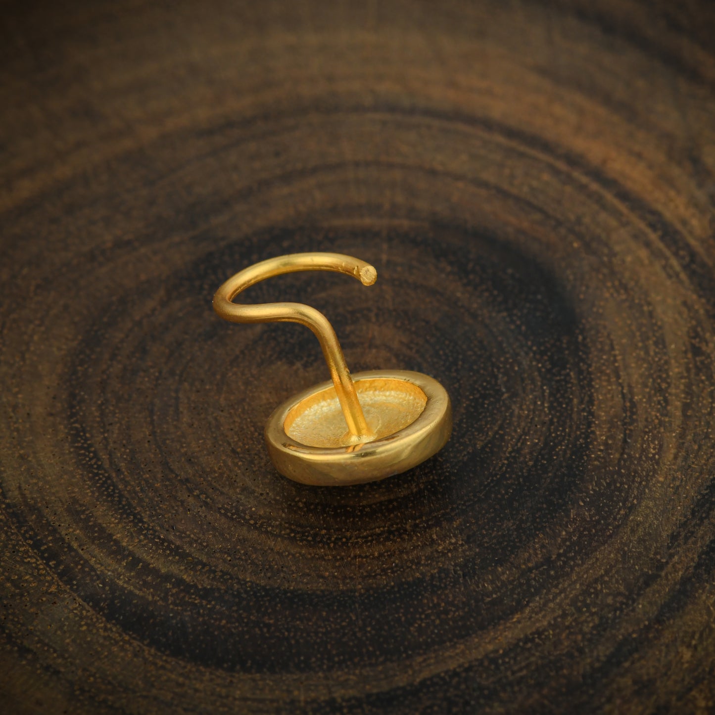 "Corbett Tigress" Gold Plated Silver Enamelled Nose pin