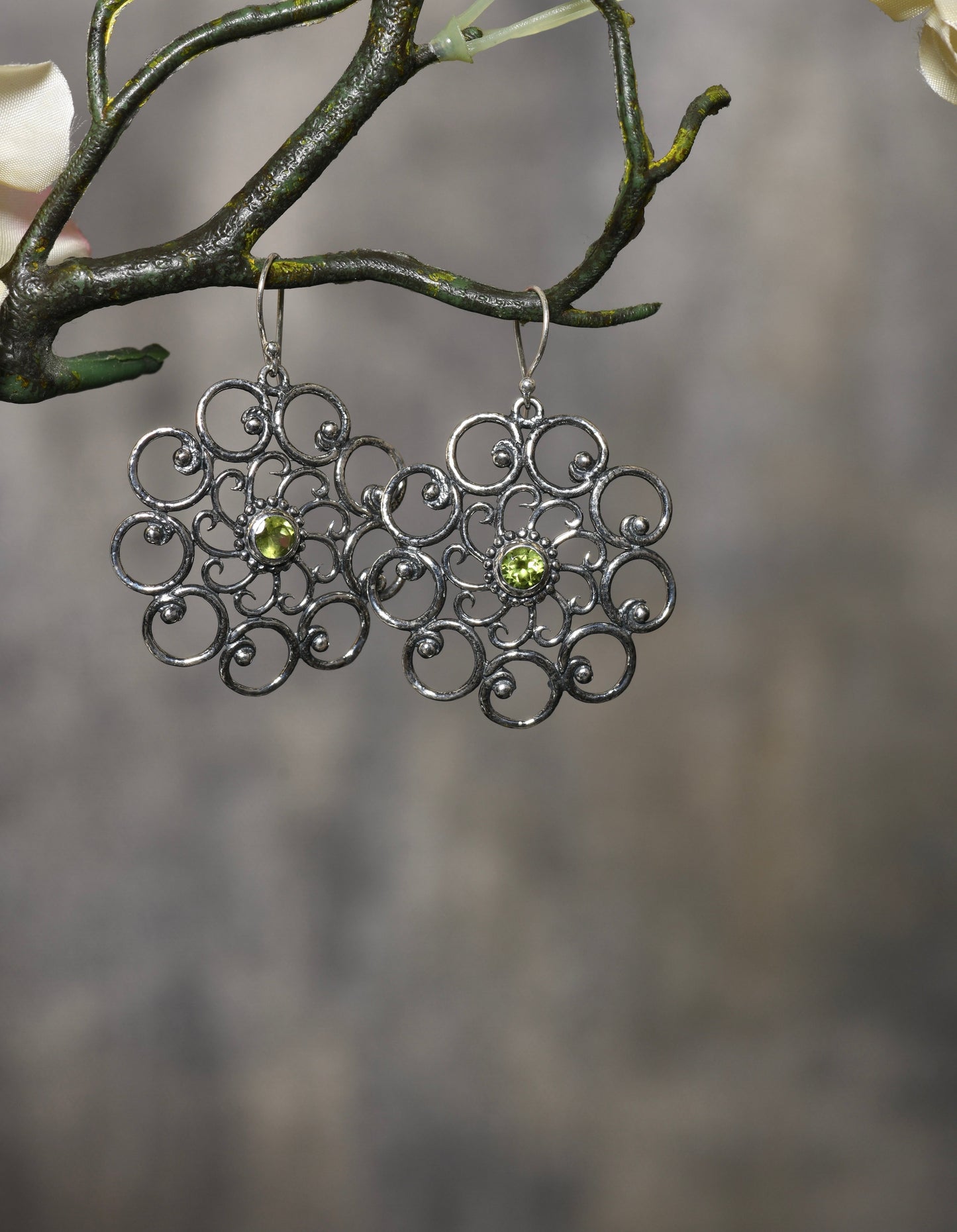 Peridot Flower Earrings (Copy)