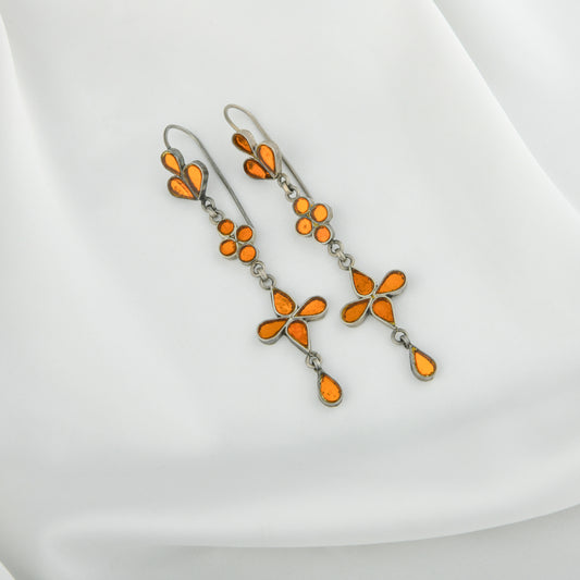 Madhu Chandrika Sunset Streaks Silver Earrings