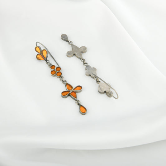 Madhu Chandrika Sunset Streaks Silver Earrings