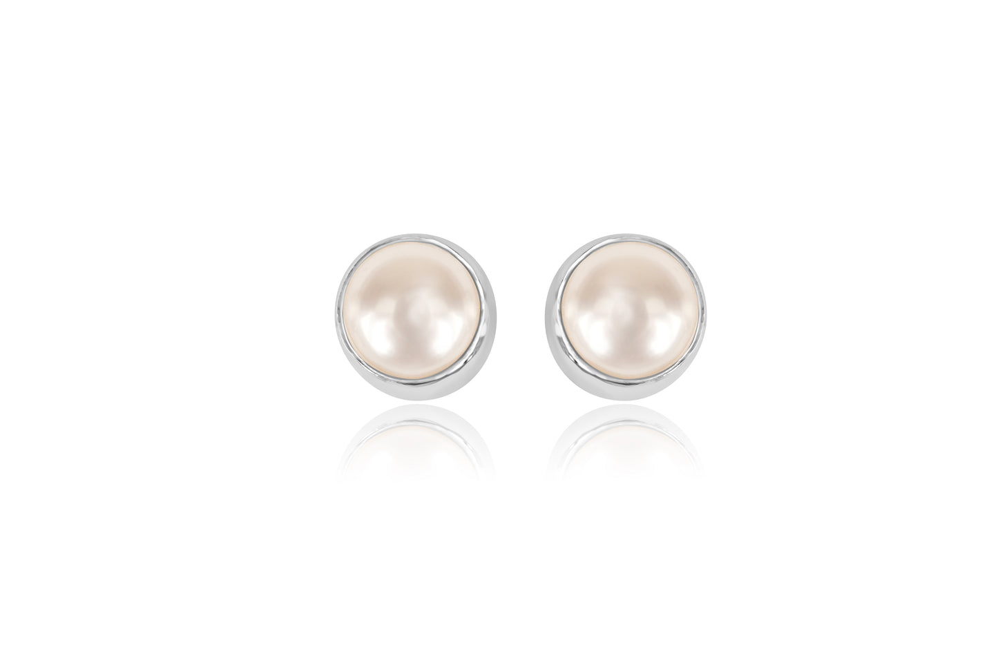 Moon Magic Pearl Studs in 92.5 Silver (9 mm)
