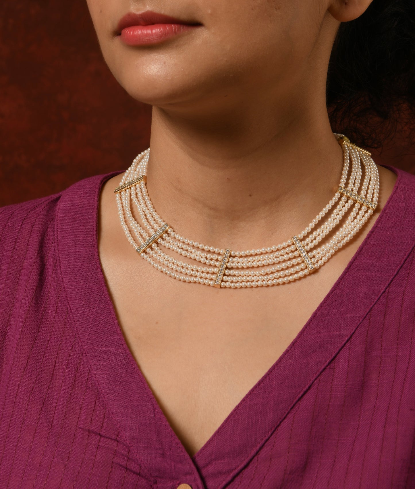Vaijayanti Layered Pearl Necklace