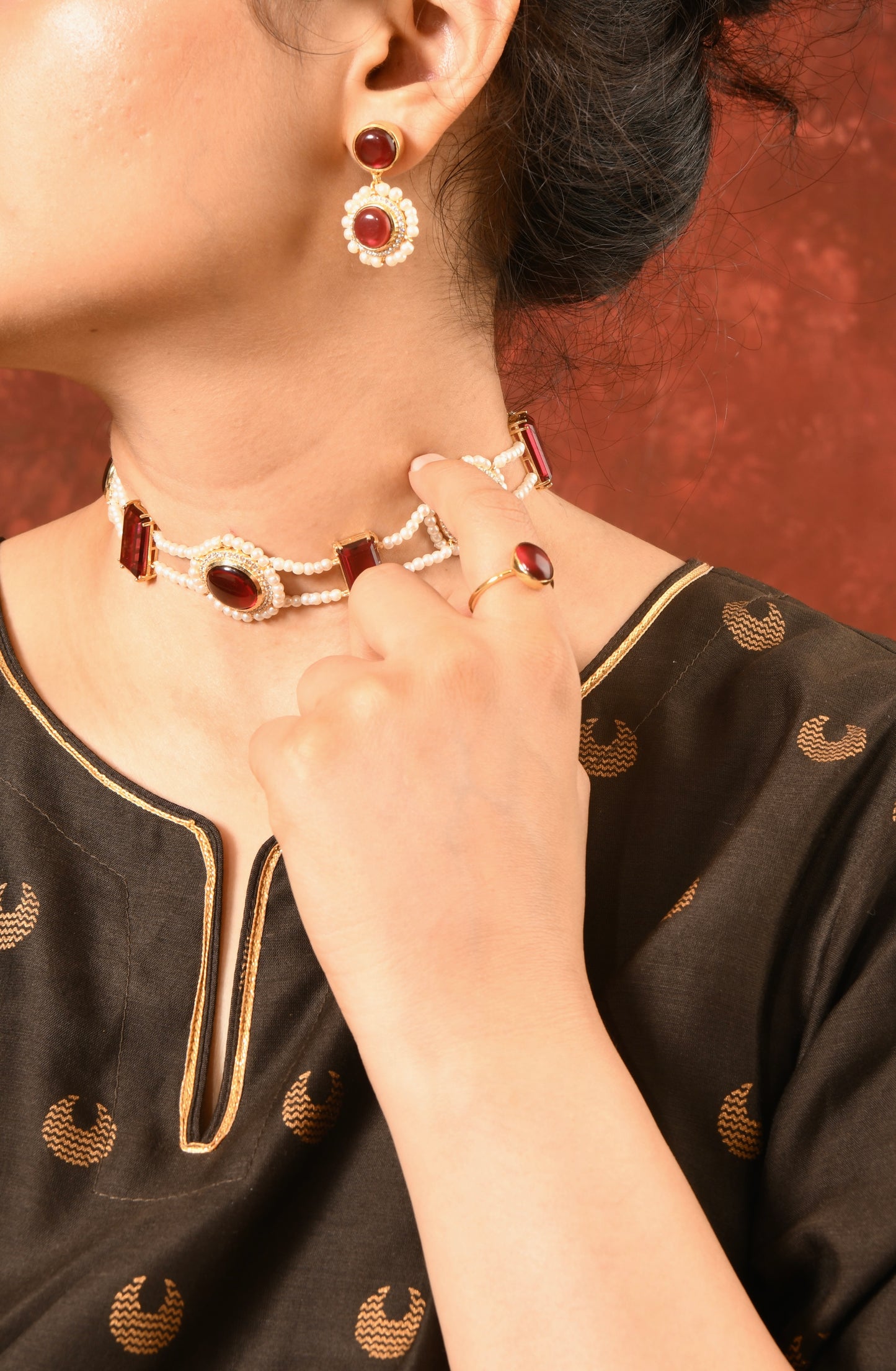 Ruby Royalty Choker Set