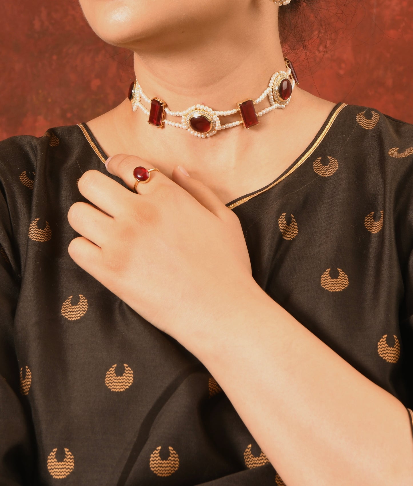 Ruby Royalty Choker Set