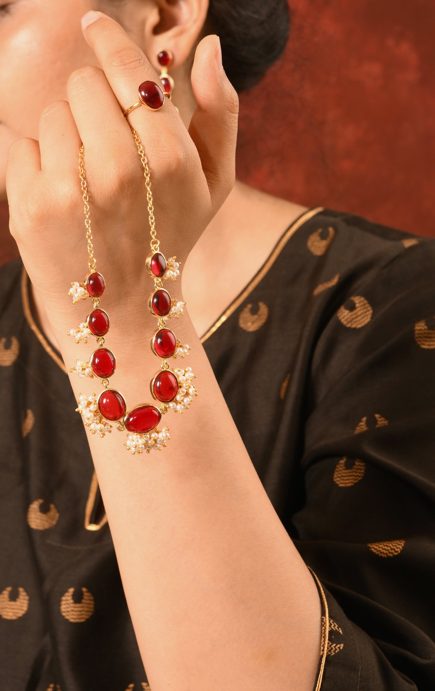 Lakshmi Ruby Necklace Set