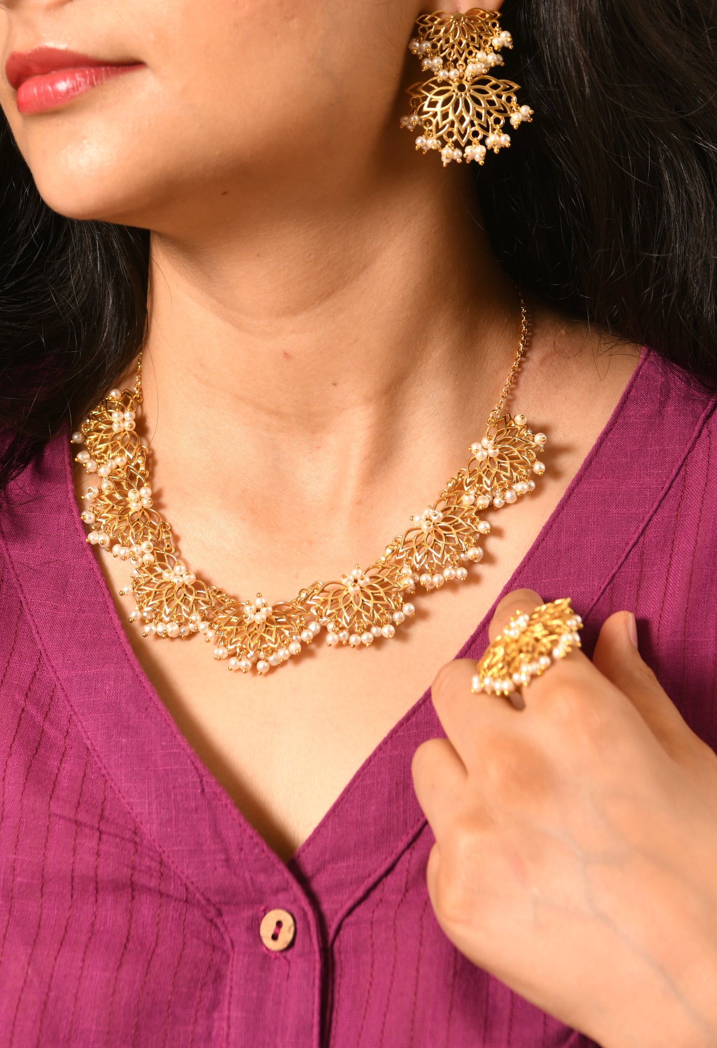 Lotus Mist Set with Lotus Mist Duet Earrings