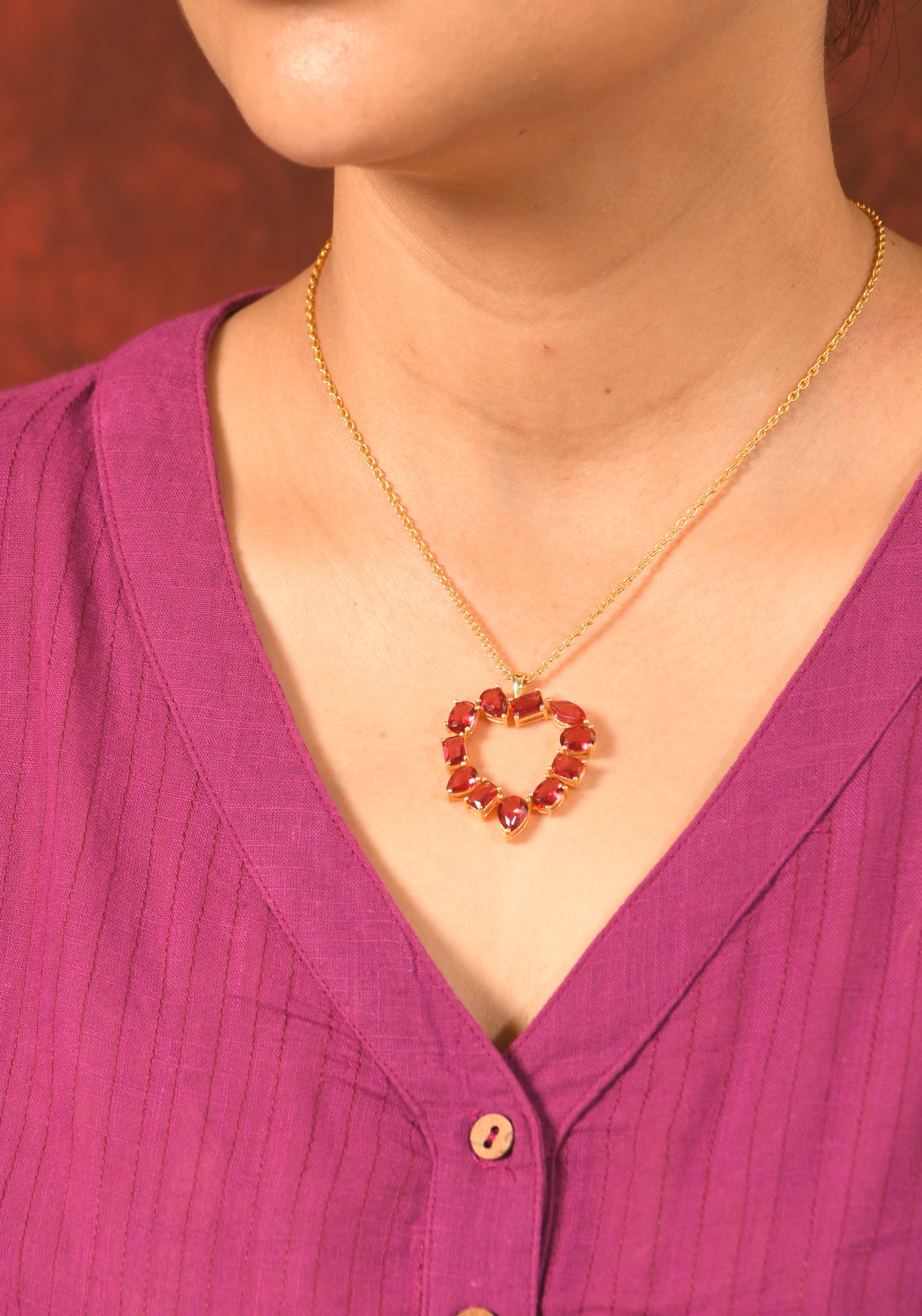 Heart of Rubies Necklace