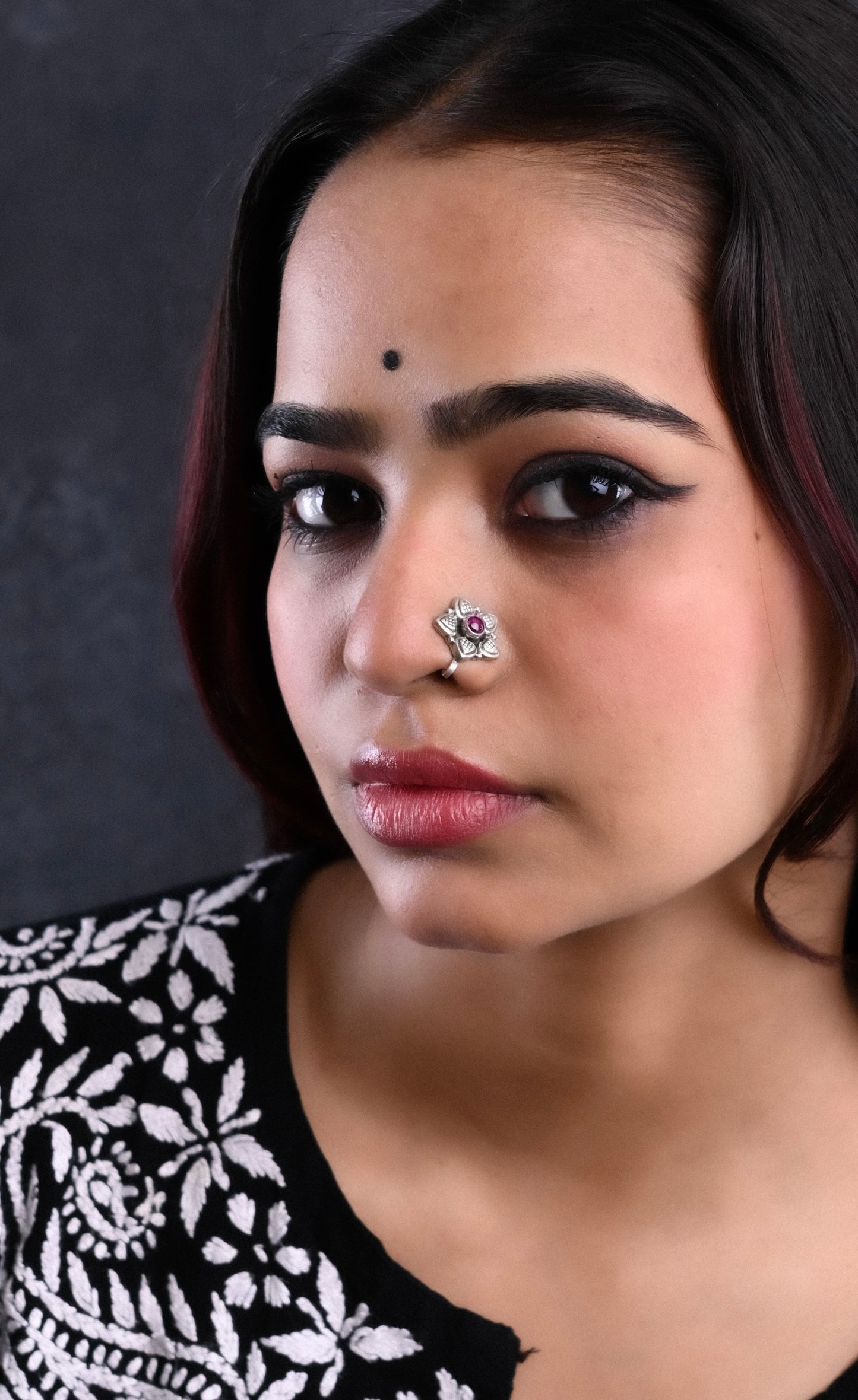 Clip On Pink Lotus Nose Pin