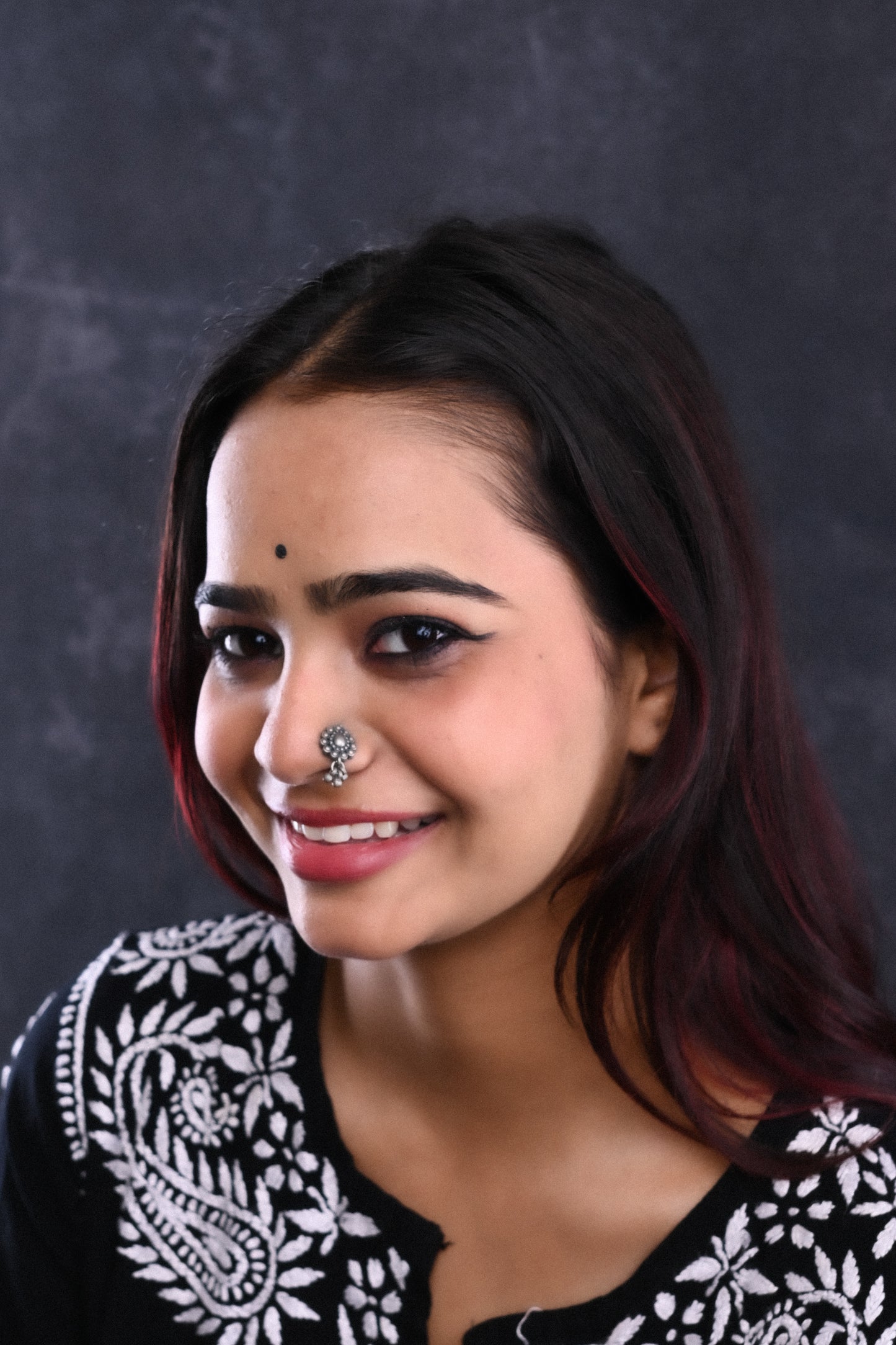 Clip On Ghunghru Silver Nose Pin