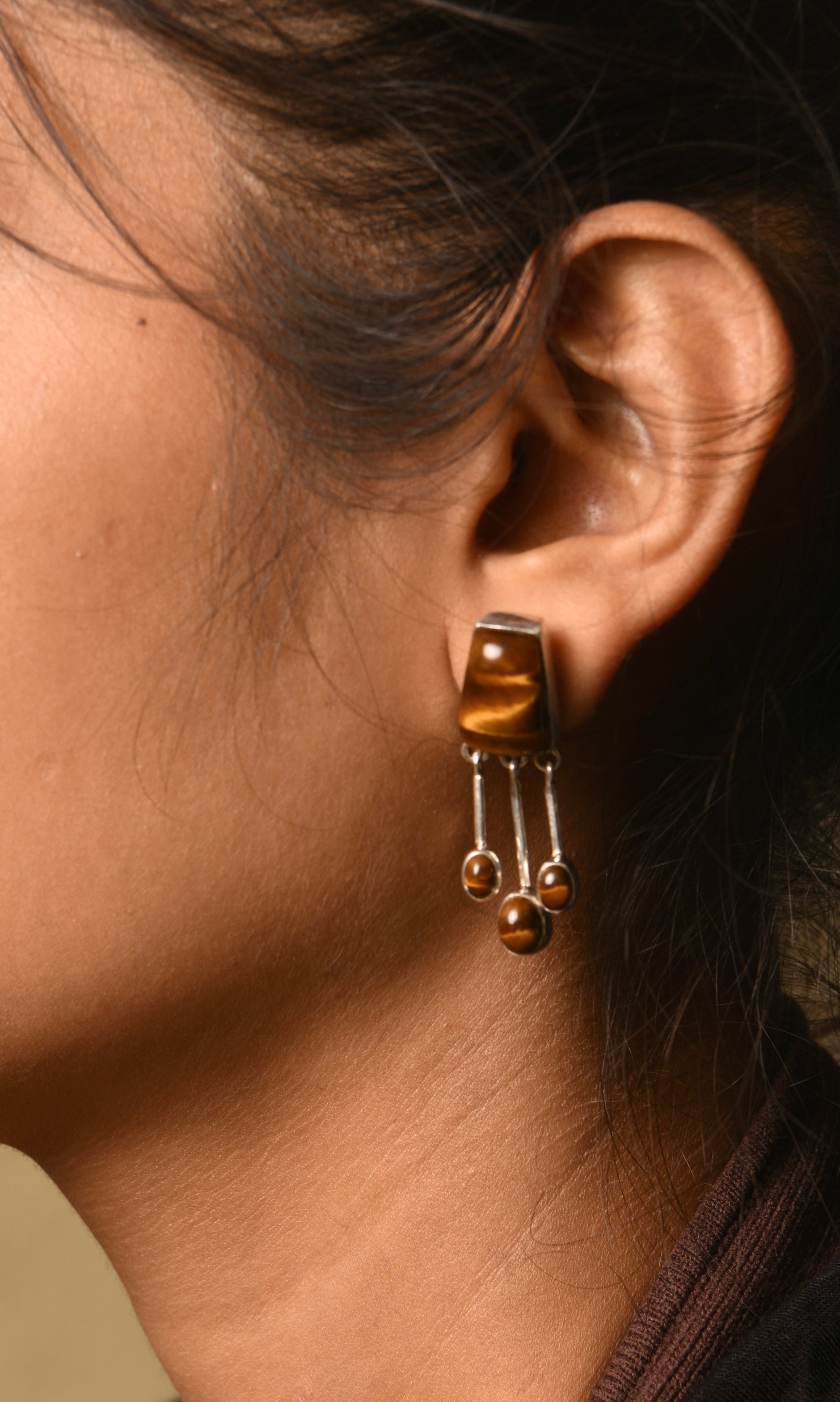 Tiger eye stone on sale earrings