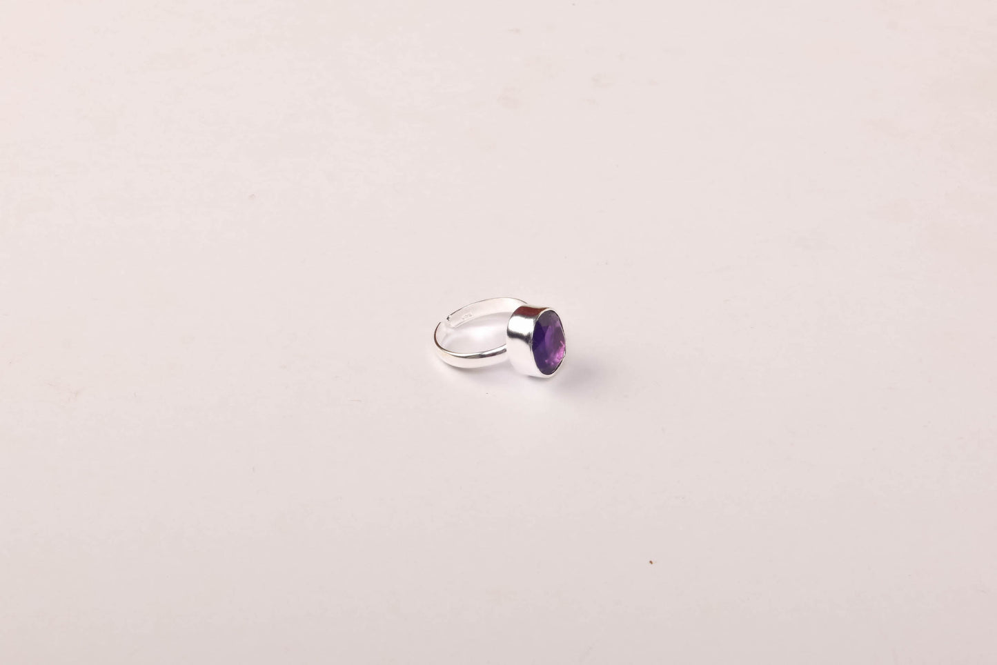 Amethyst Adjustable Silver Ring