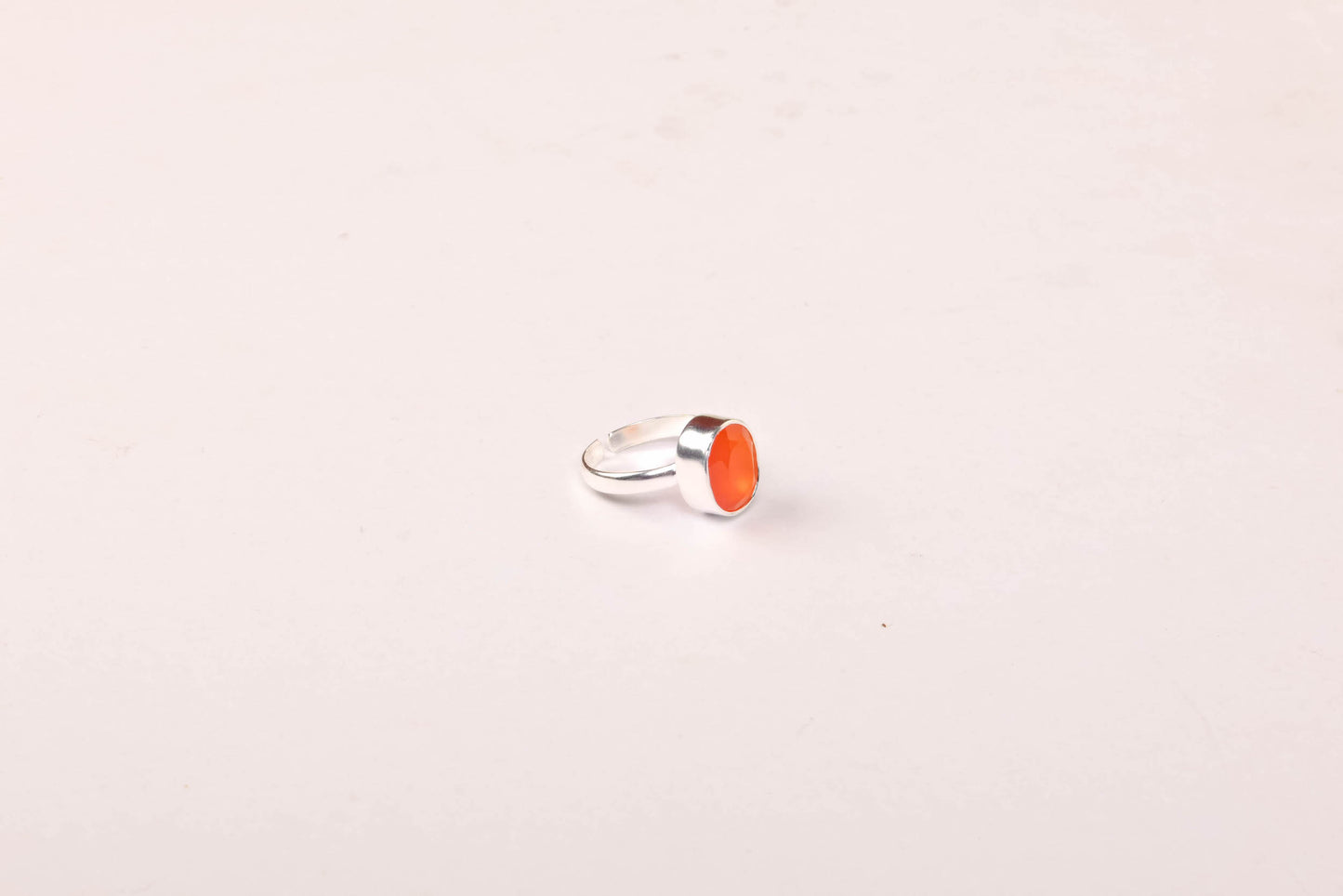 Carnelian Silver Adjustable Ring