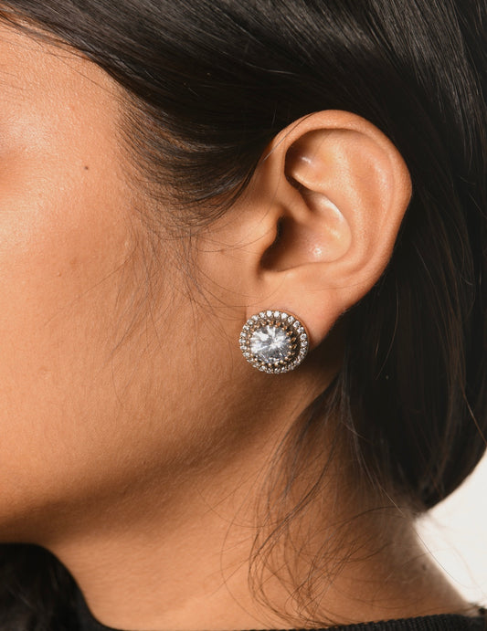 Silver Antique Zircon Studs