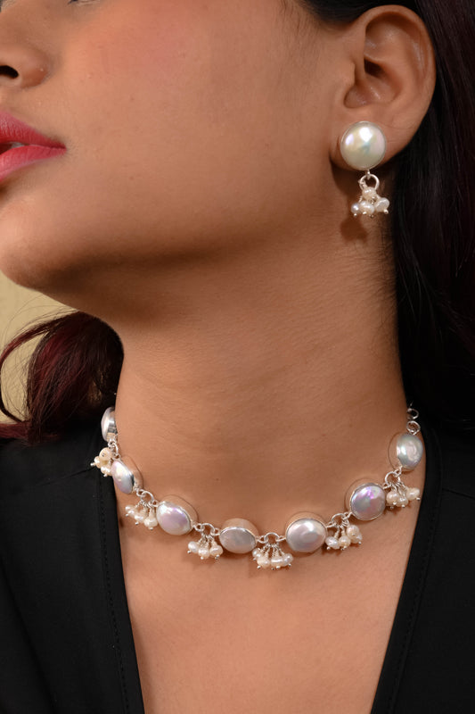 Moonlight Coin Pearls And Silver Romance Set