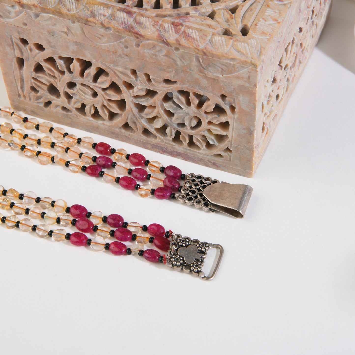 Onyx Citrine Layered Necklace