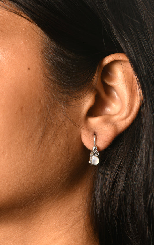 Silver Mother Of Pearl Earrings