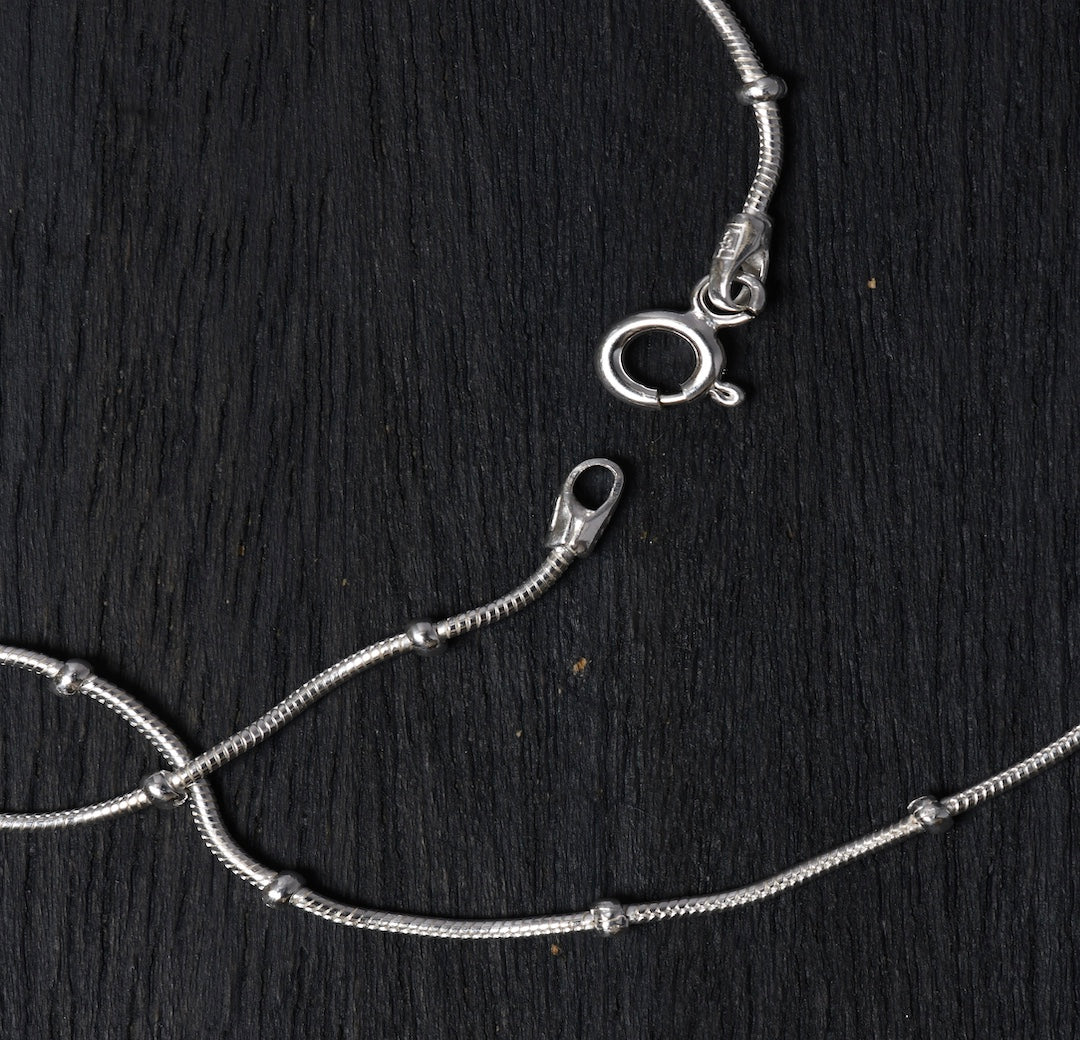 Everyday Silver Beaded Snake Chain