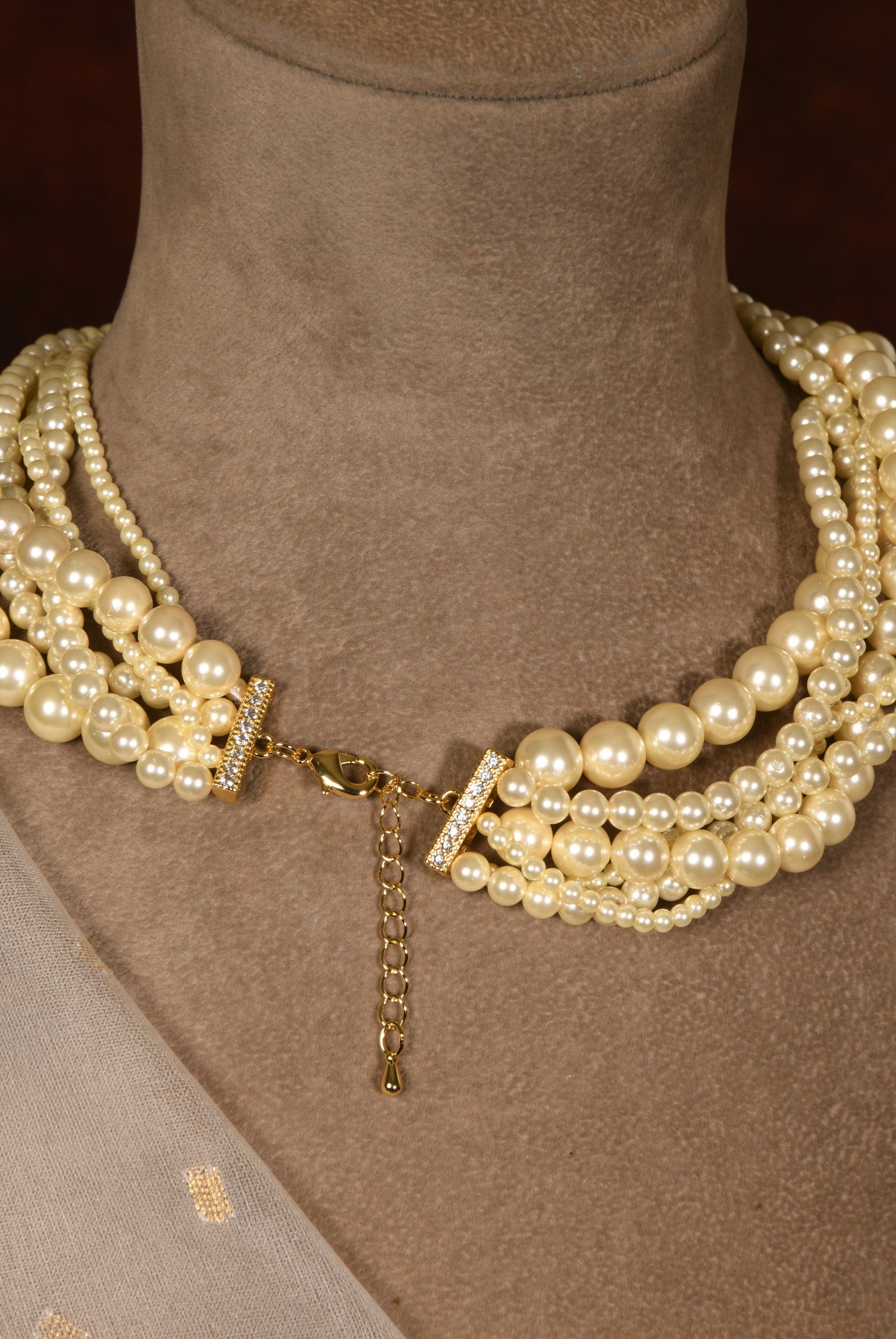 Ivory Interwoven Pearl Necklace