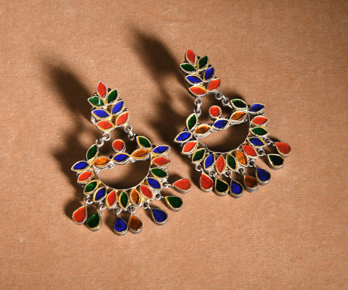 Silver Glass Statement Earrings