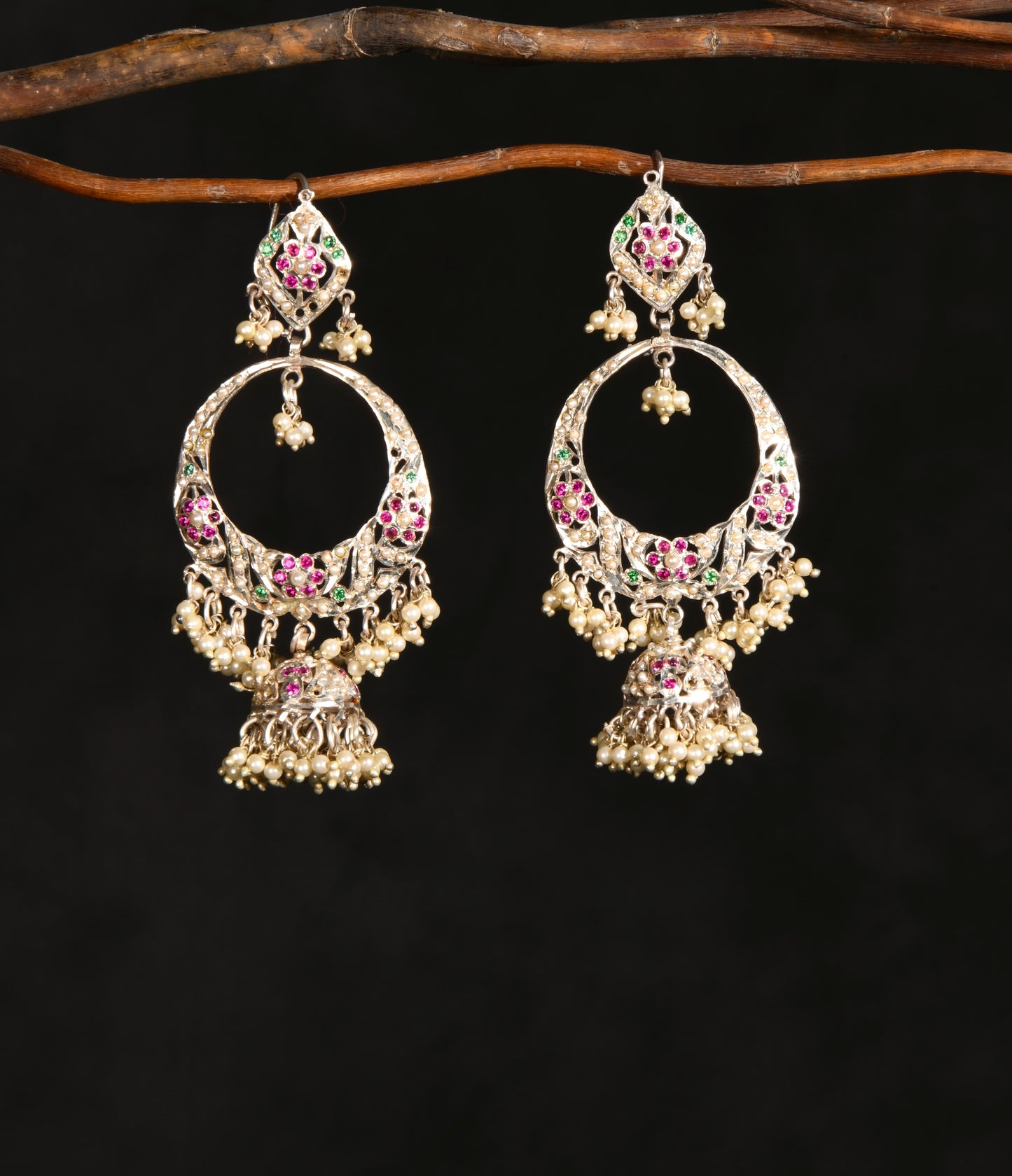 Anjali Silver Jadau Chaand Baalis