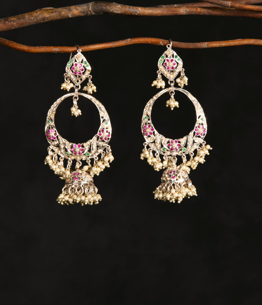 Anjali Silver Jadau Chaand Baalis