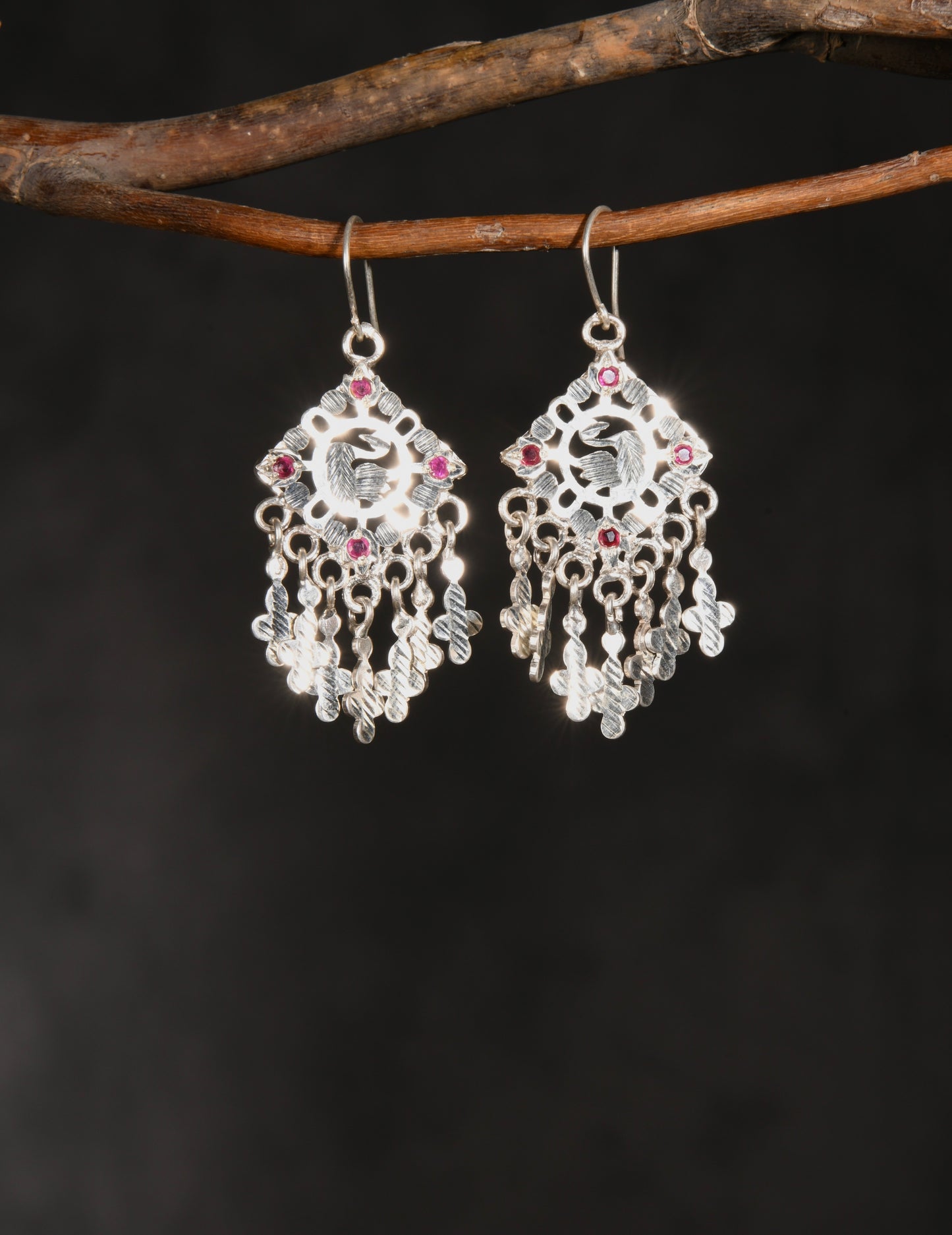 Silver Patra Square Earrings