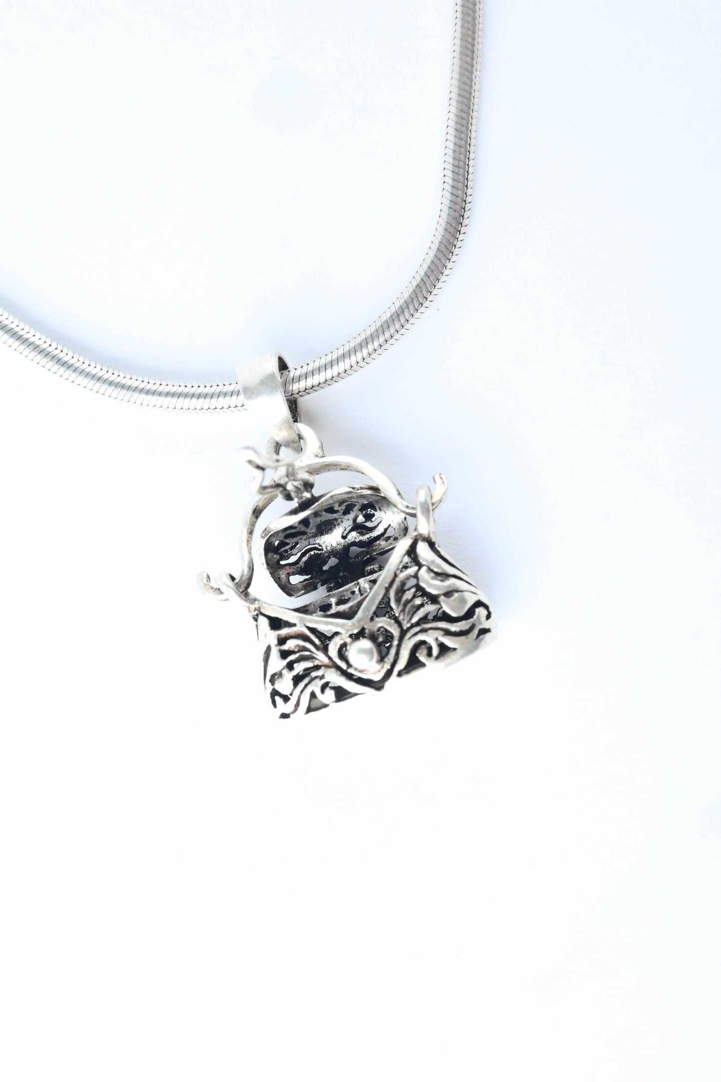 Micro Silver Purse Pendant