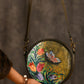 "Butterfly In Garden" Hand Painted Leather Sling Bag