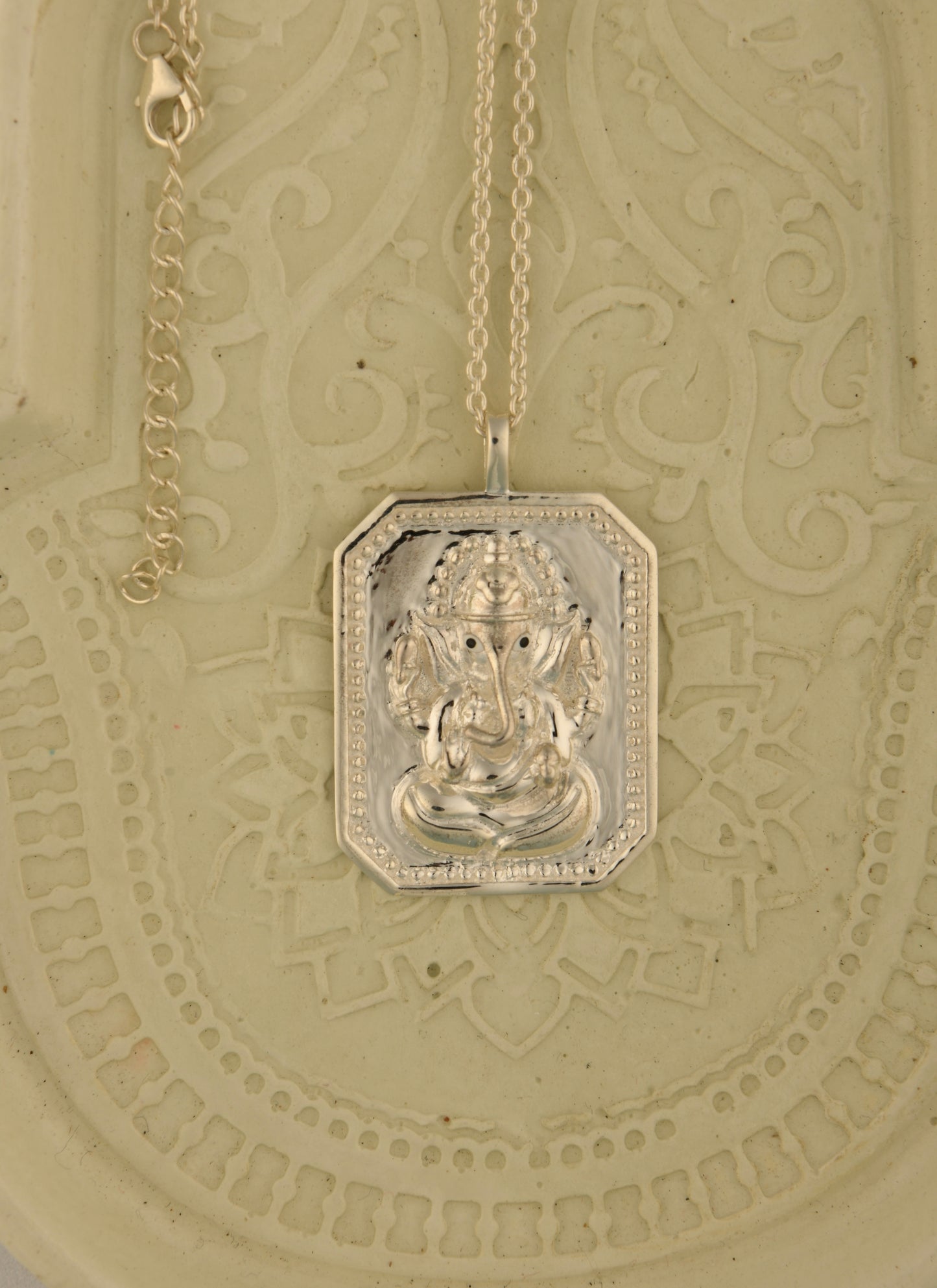 Vakratunda Ganesha Silver Pendant with Chain