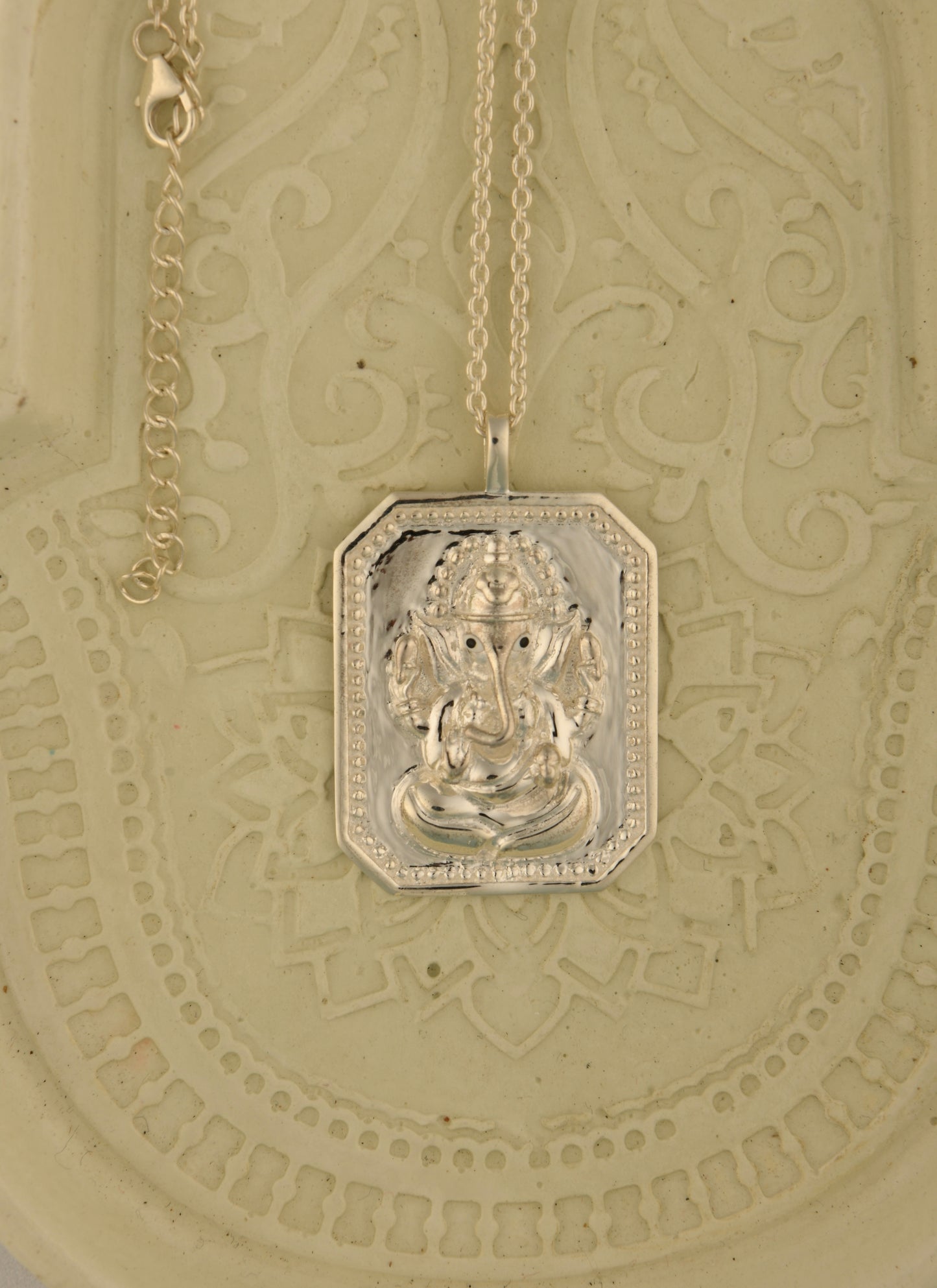 Vakratunda Ganesha Silver Pendant with Chain