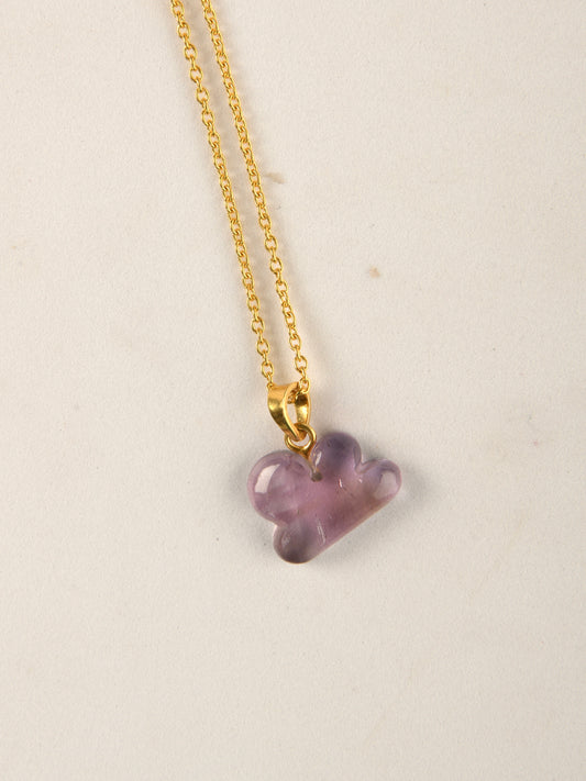 Amethyst Cloud In Gold Plated Silver Chain