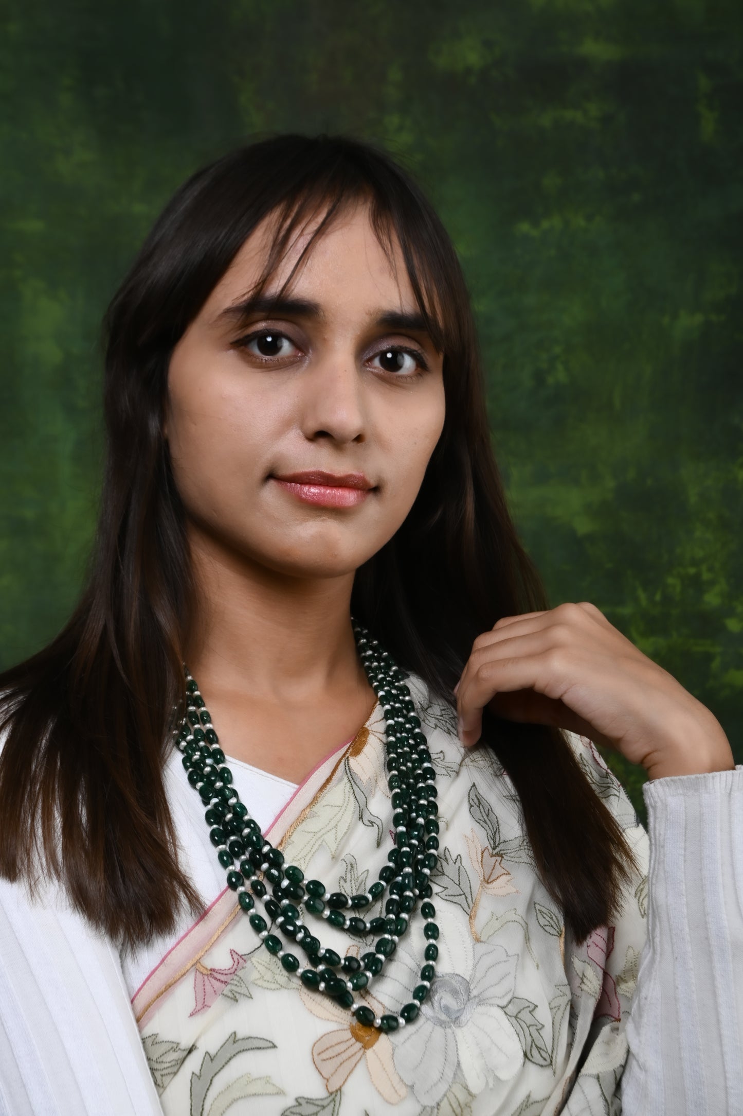 Emerald Green Pearl Layered Necklace