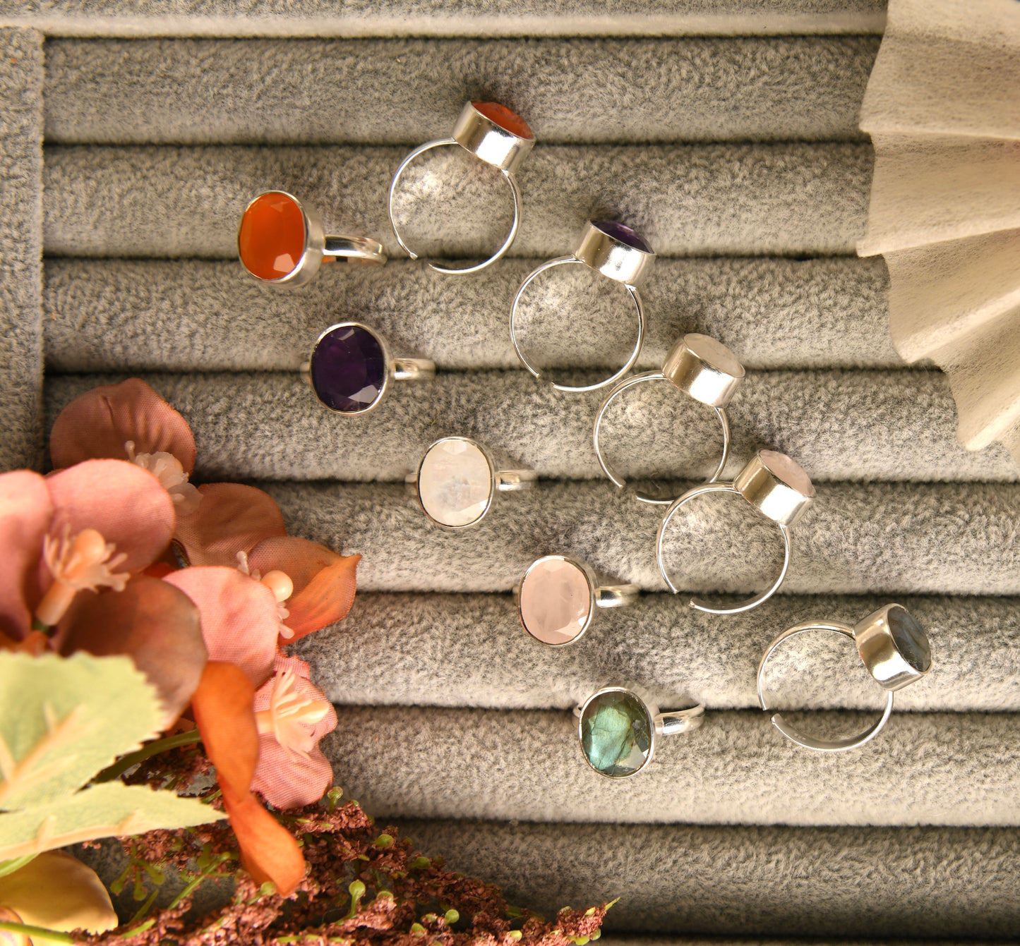 Rose Quartz Silver Ring