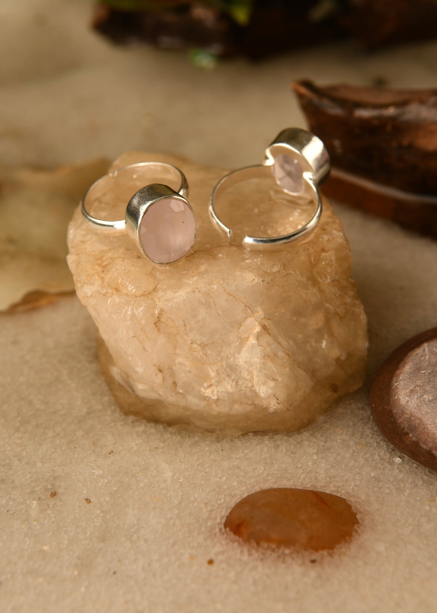 Rose Quartz Silver Ring