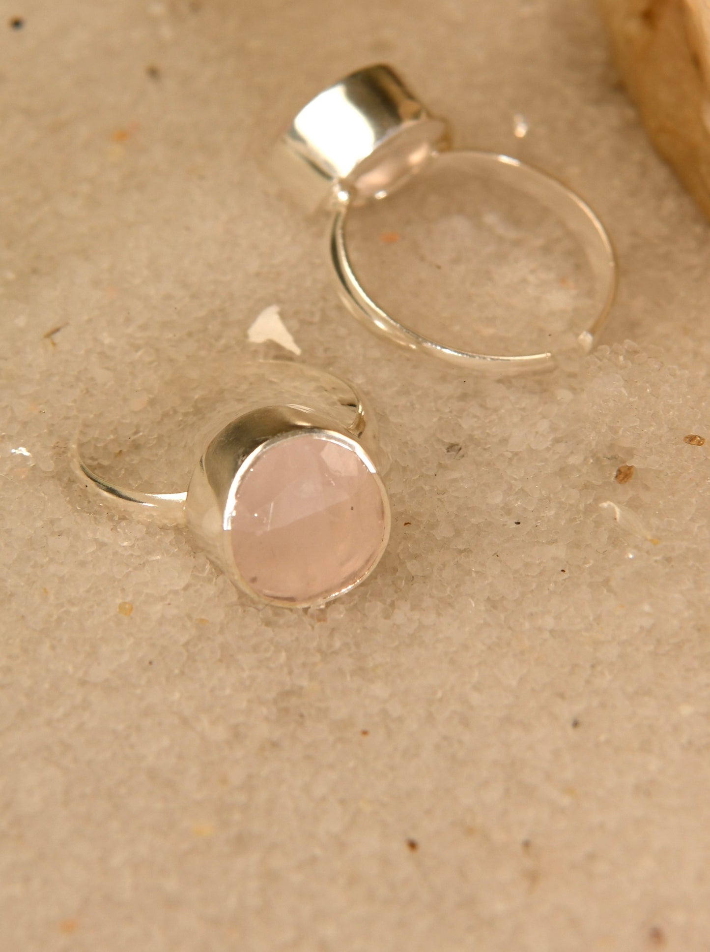 Rose Quartz Silver Ring