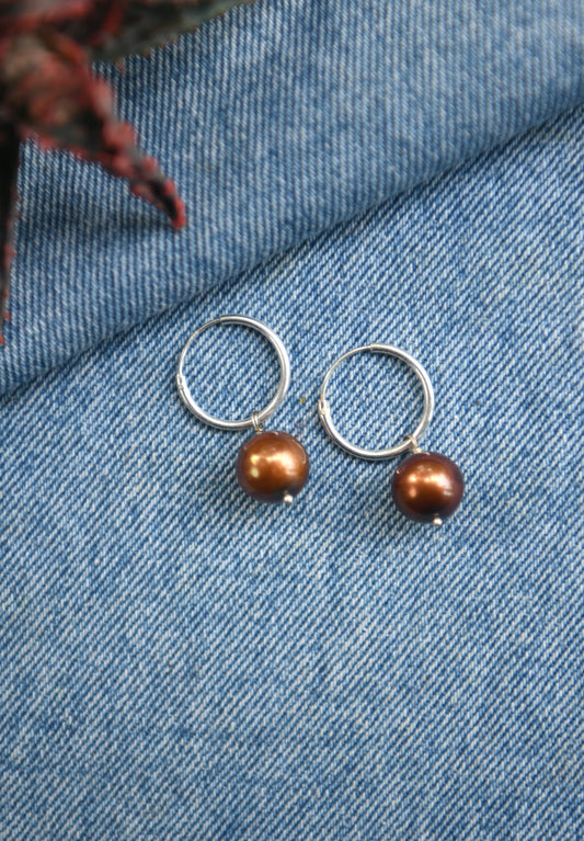 Tranquil Teardrops Pearl Hoops