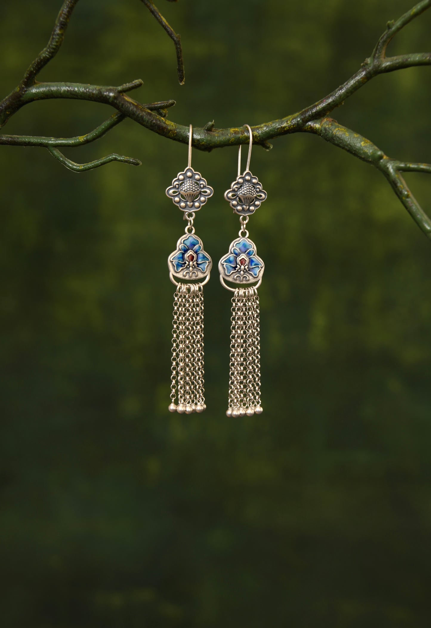 Delicate Silver Lotus Hangers